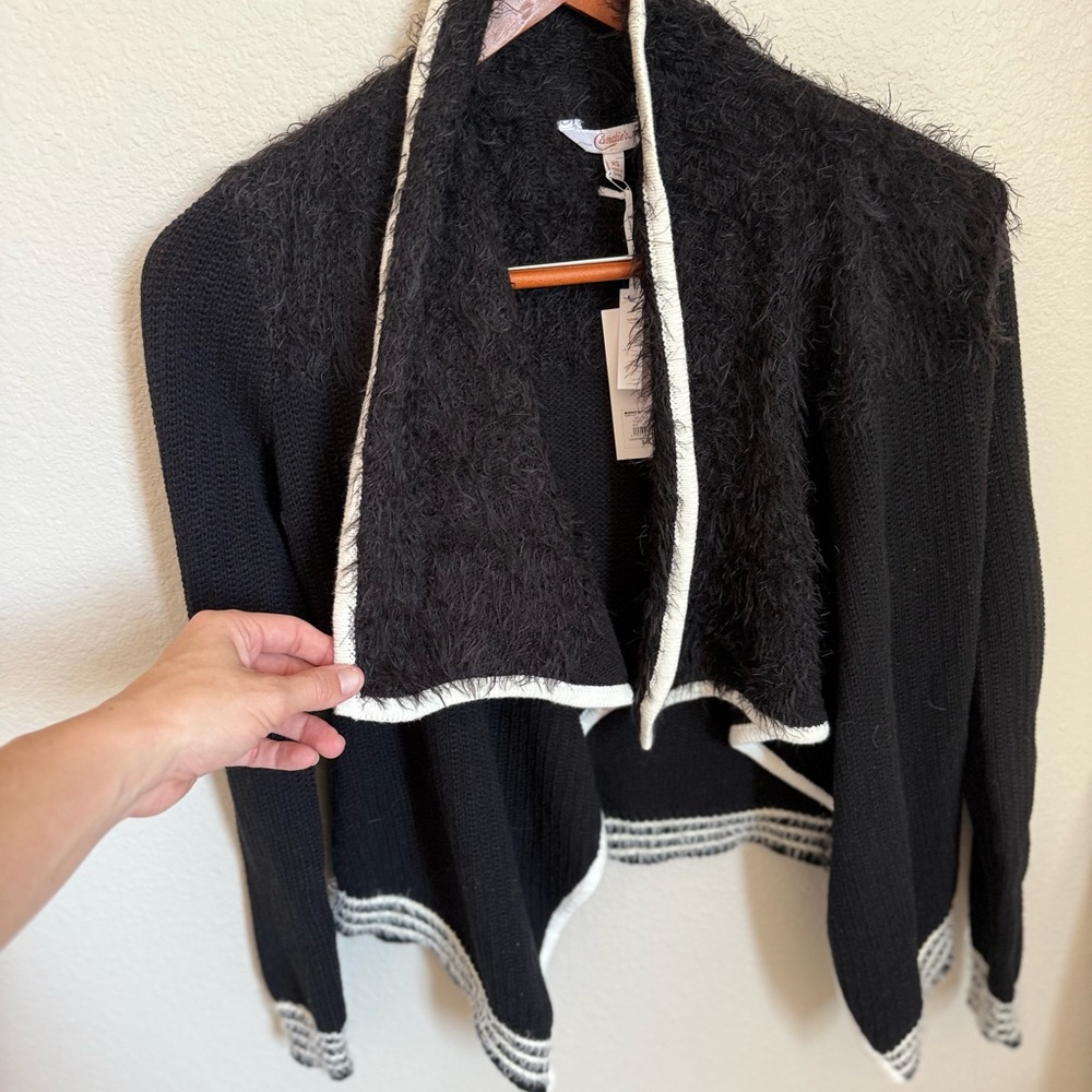 Black and White 🖤 Teddy Cardigan Fuzzy Casual Formal Wear